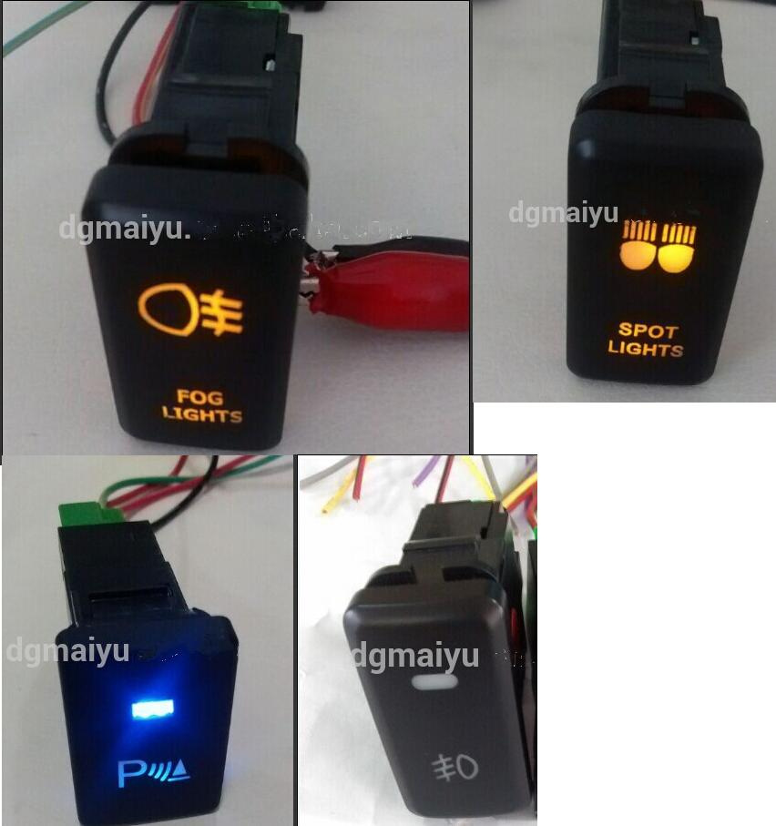 Car Button Switch with Wire/LED Lighted Push Button Switch
