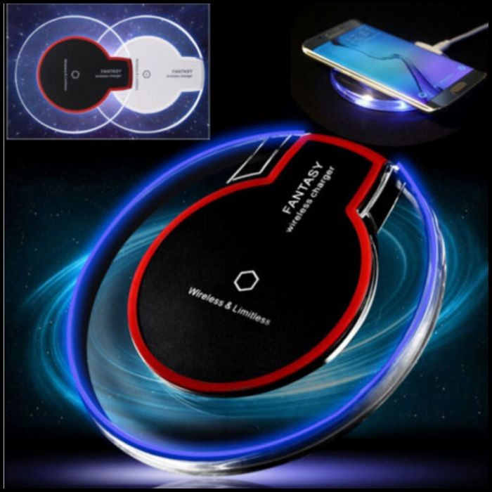 Qi Wireless Charger with USB Port & USB Cable + Wireless Receiver for Ios and Android