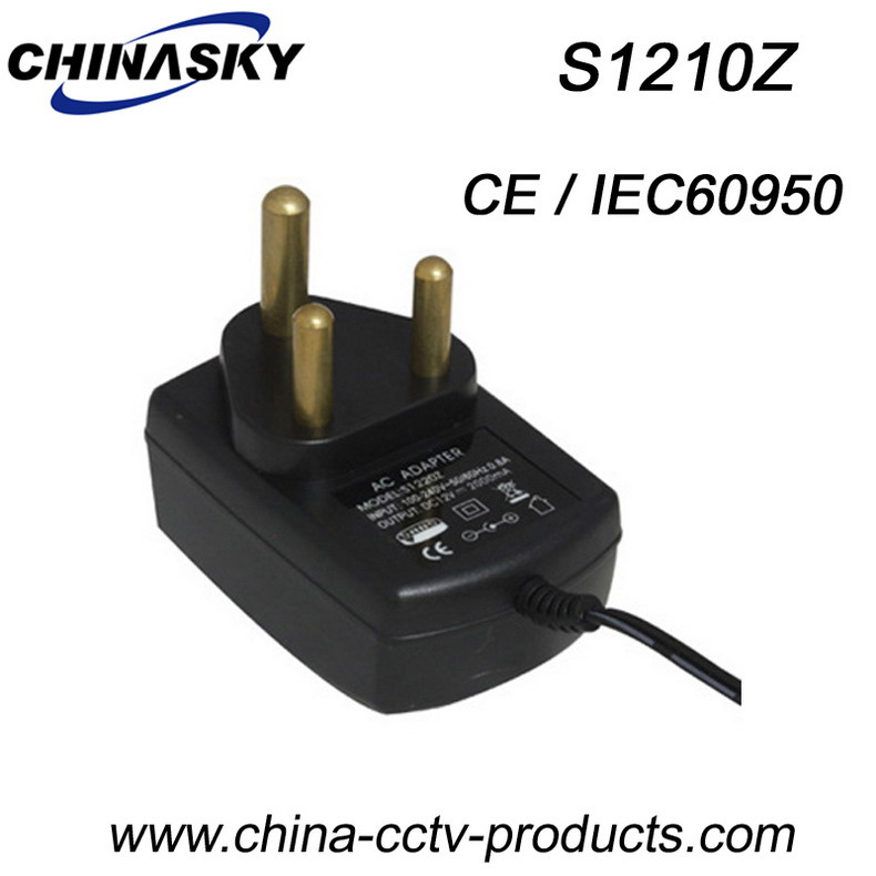12VDC 1AMP South African Type Regulated CCTV Power Adapter (S1210Z)