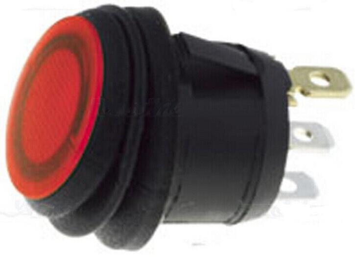 10A 250V Red Illuminated Rocker Switch Spst Dust Water Proof IP65