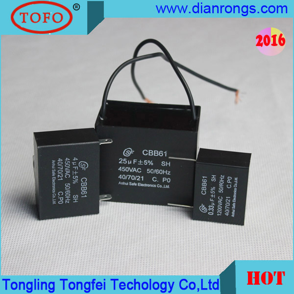 250V 450V 500V Cbb61 Fan Motor Capacitor
