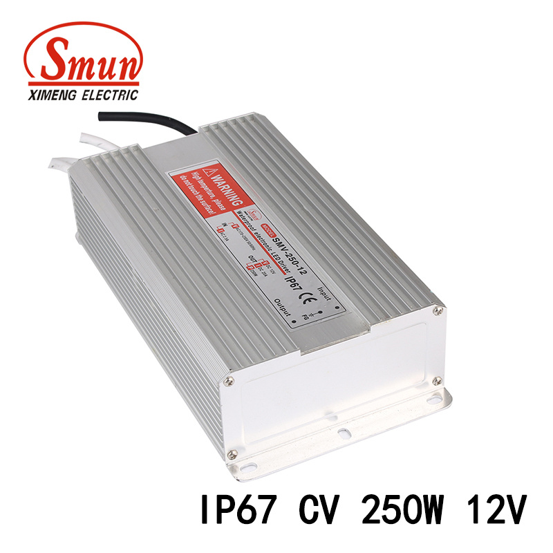 250W 12V 21A Waterproof IP67 Constant Voltage LED Power Supply