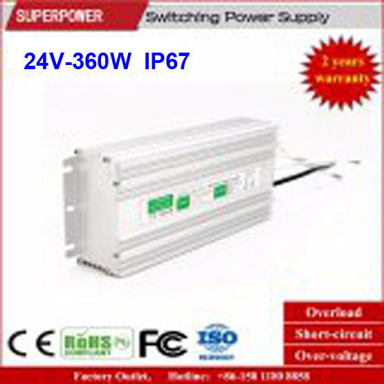 Constant Voltage 24V 360W LED Waterproof Switching Power Supply IP67
