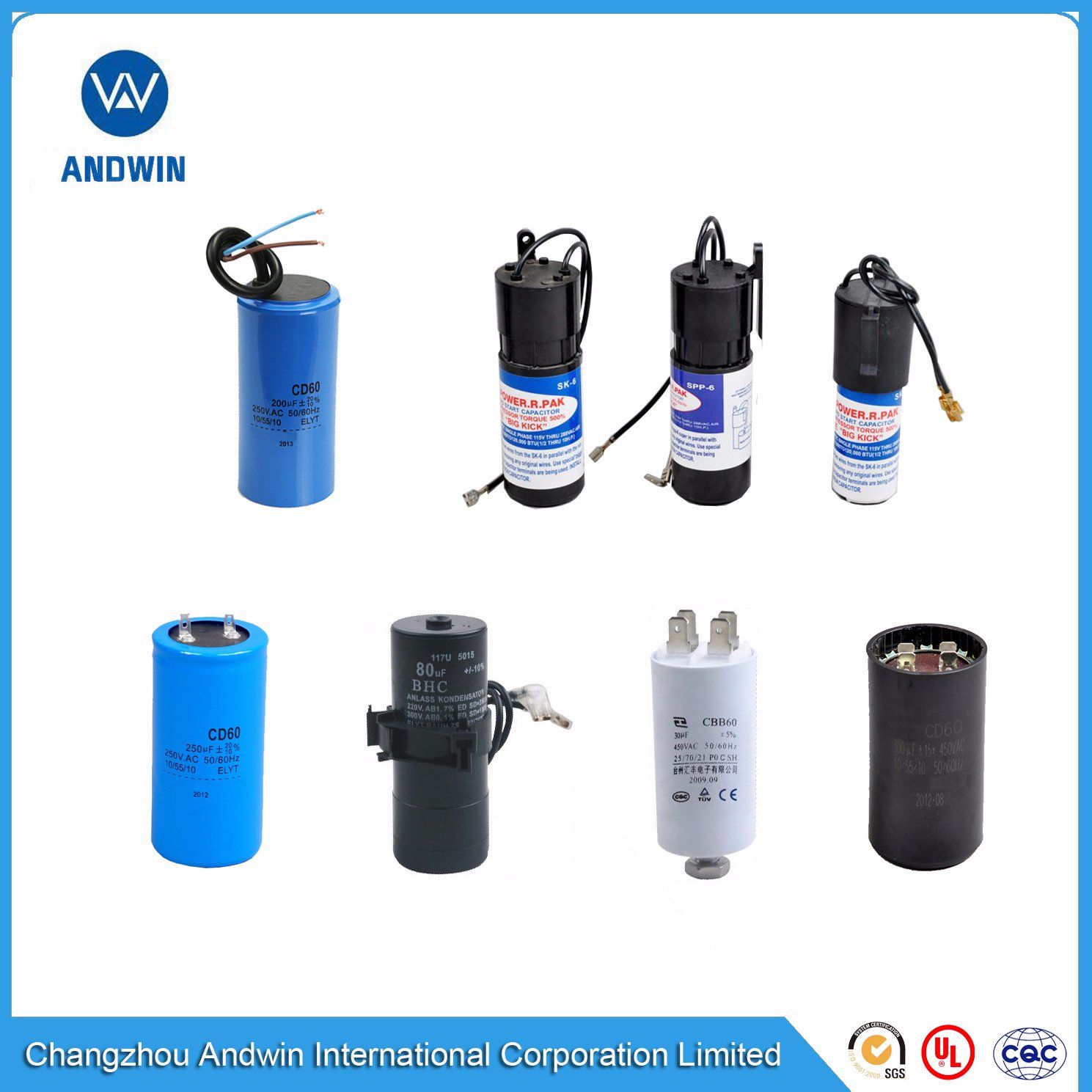 Thailand Standard Ceiling Fan Capacitor, 350VAC, 2.5&3.5mfd /Sk
