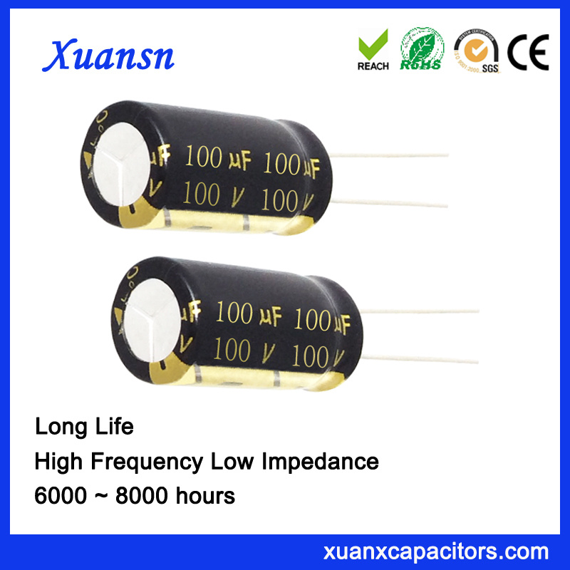 Wholesale Radial Capacitor 100UF 100V Aluminum Electrolytic Capacitor