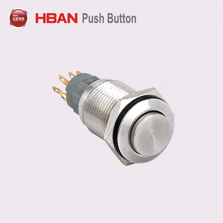 High Round Spdt Latching Waterproof Stainless Steel Push Button Switch IP67