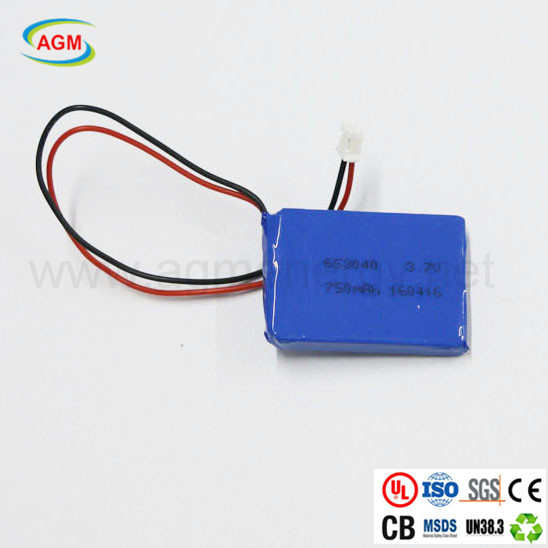 Pl653040 3.7V 750mAh Lithium Battery Pack for Safety Alarm