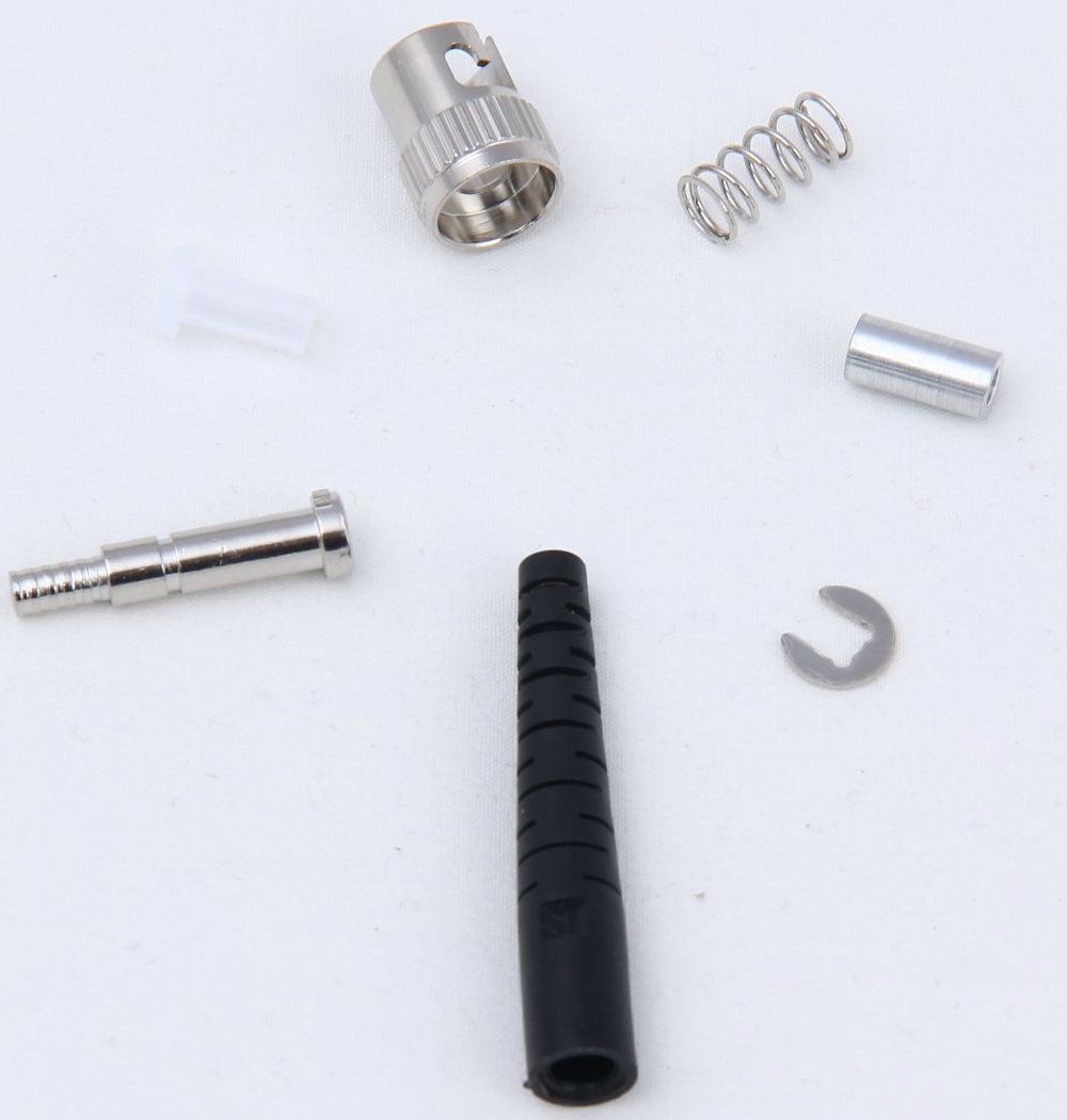 St Simplex Fiber Optic Connector with Black Smooth Boot
