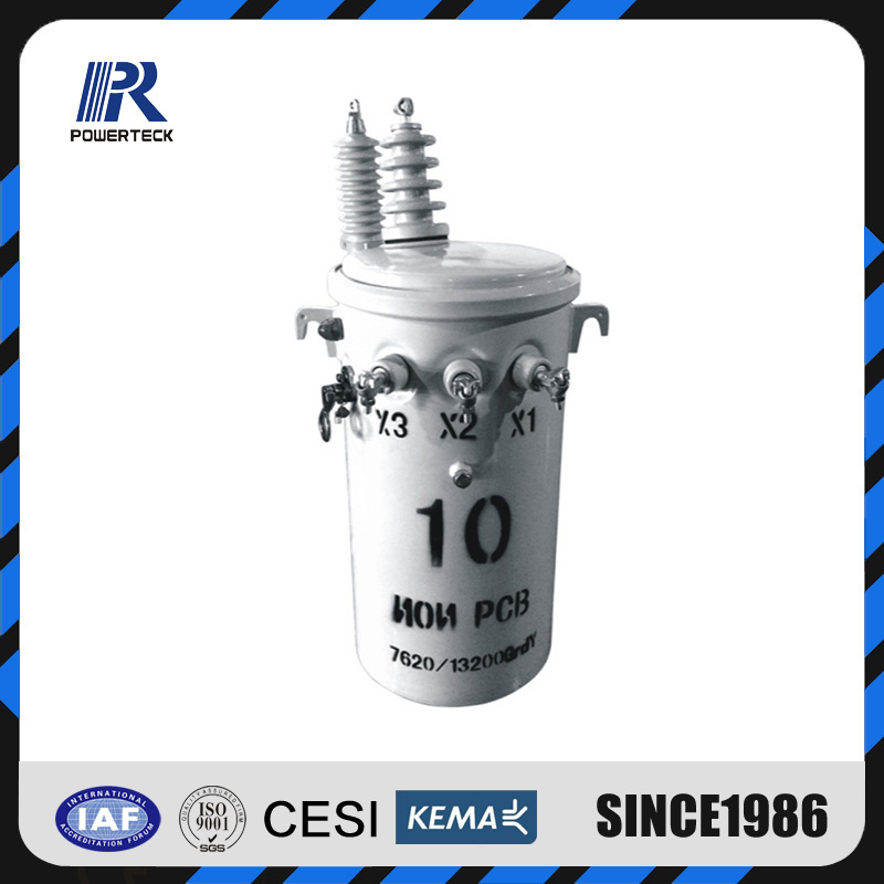 Oil Immersed 100kVA Power Pole Mounted Distribution Single Phase Transformer