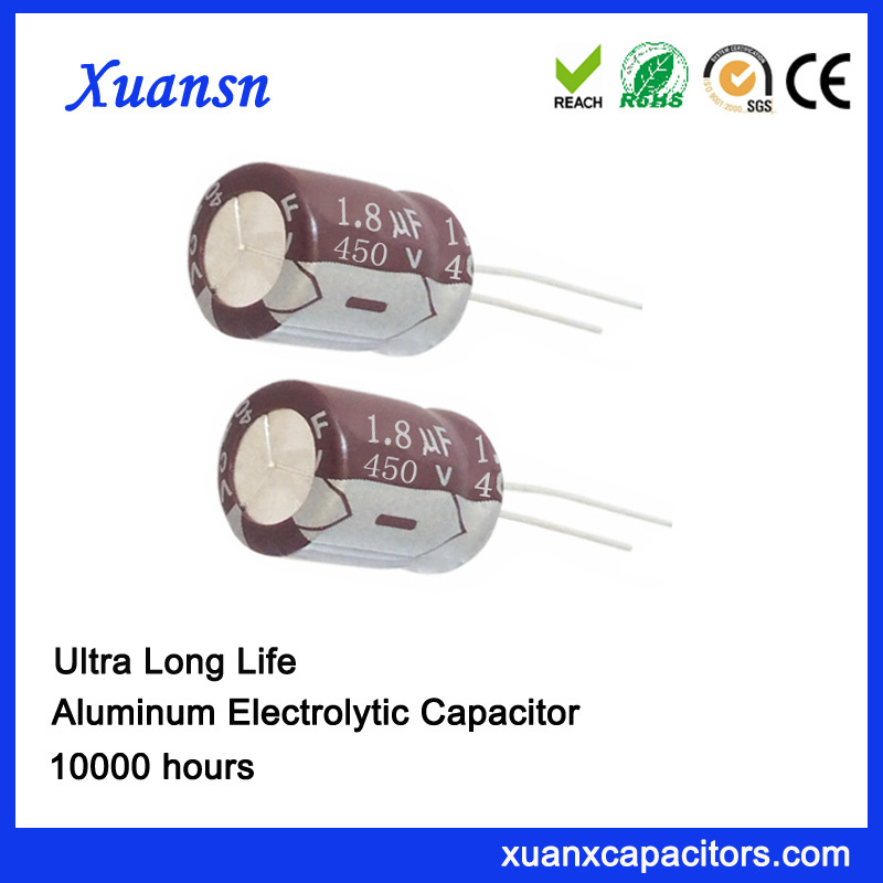 450V 1.8UF High Voltage 1000hours Aluminum Electrolytic Capacitor