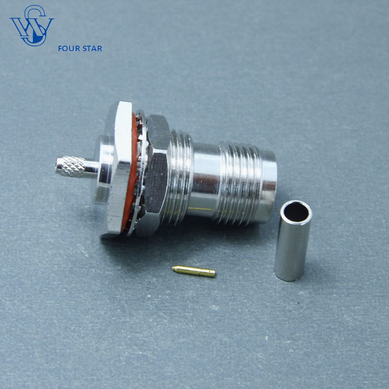RF Coaxial Female Bulkhead Crimp TNC Connector for Rg316 Cable
