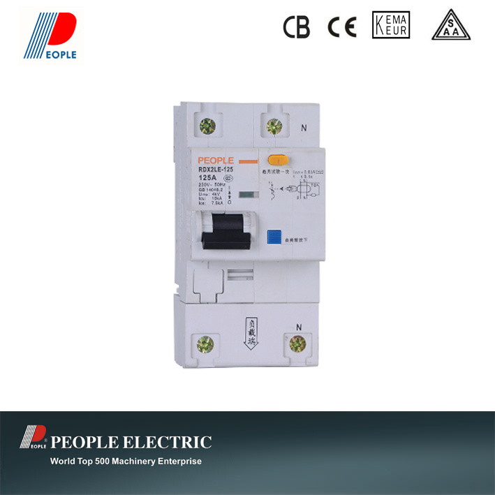 RCBO High Quality 10ka (30mA~300mA) Rdx2le-125 1p+N