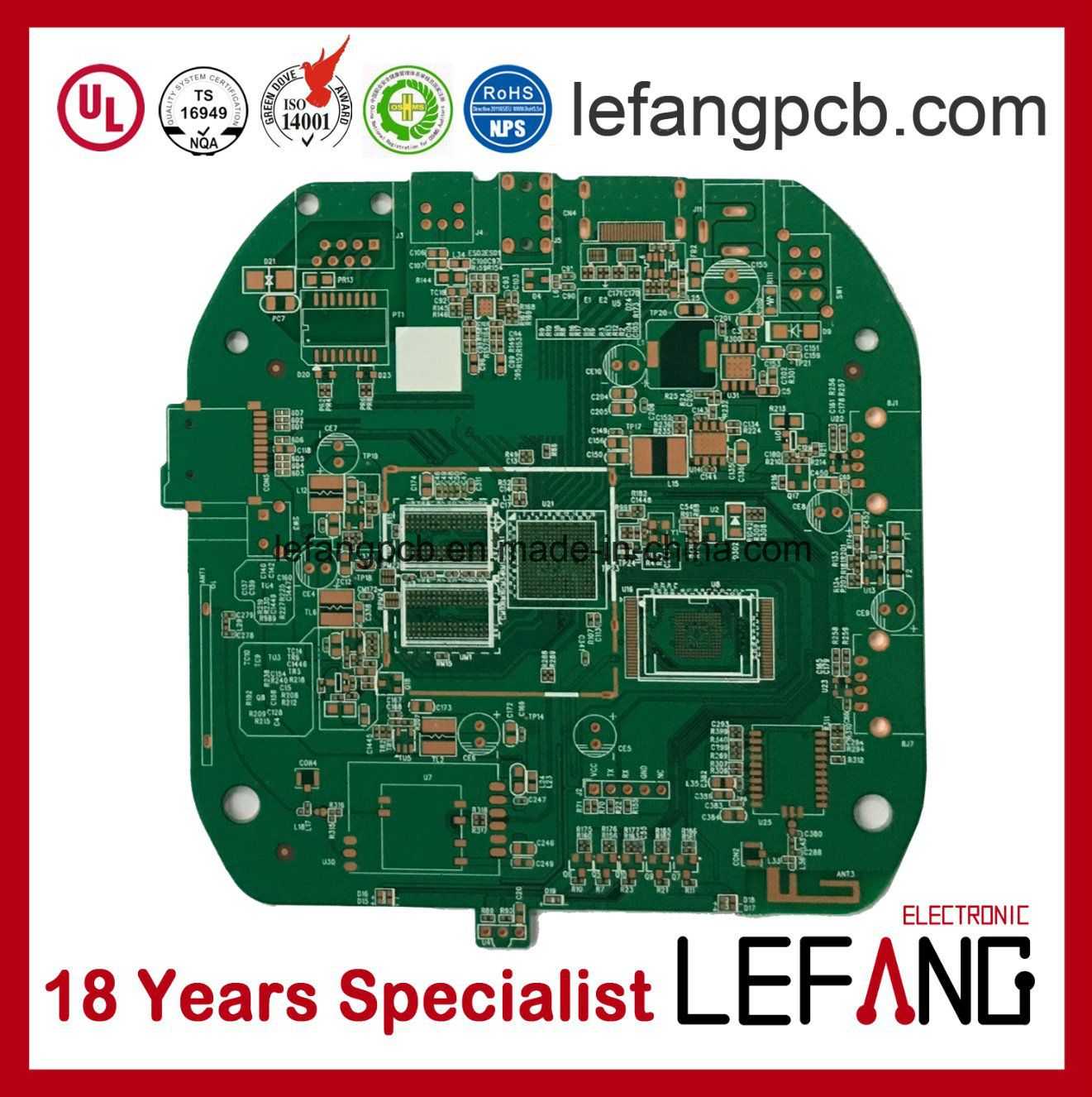 OSP Printed Circuit Board PCB with Green Solder Mask