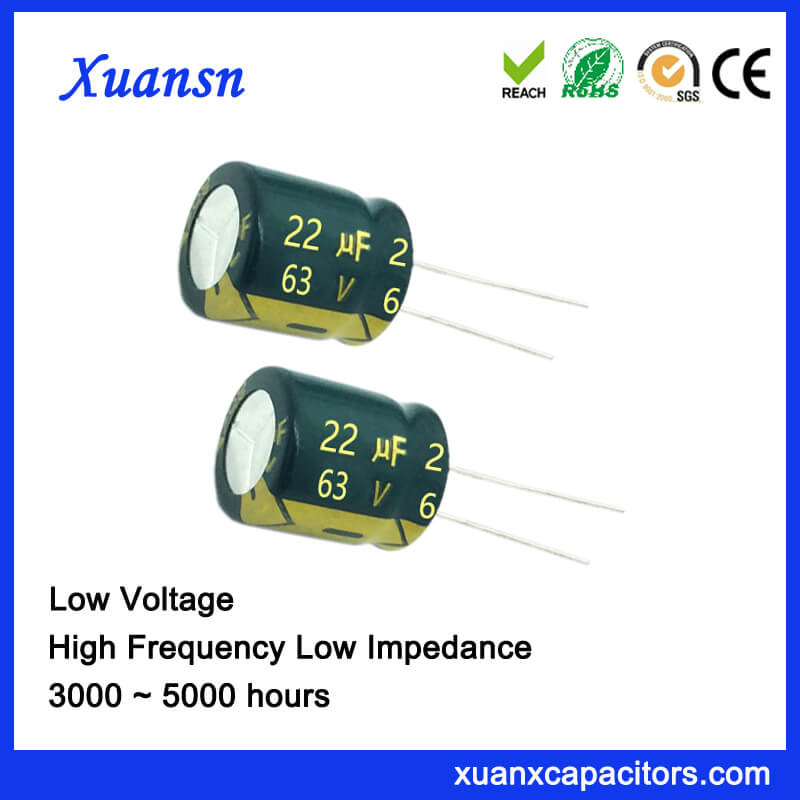 63V High Frequency Aluminum Capacitor Low Voltage