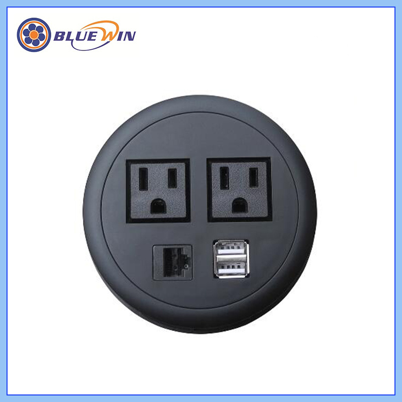 USA Power Table Socket with USB Charger and Network Power Grommet