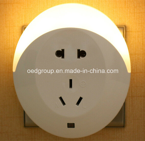 Optically Controlled LED Night Light with Plug Socket