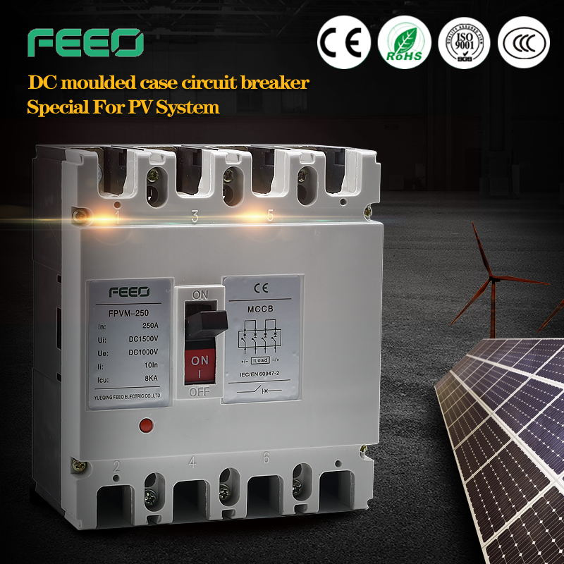 4p 900V Cocurrent DC MCCB Moulded Case Circuit Breaker