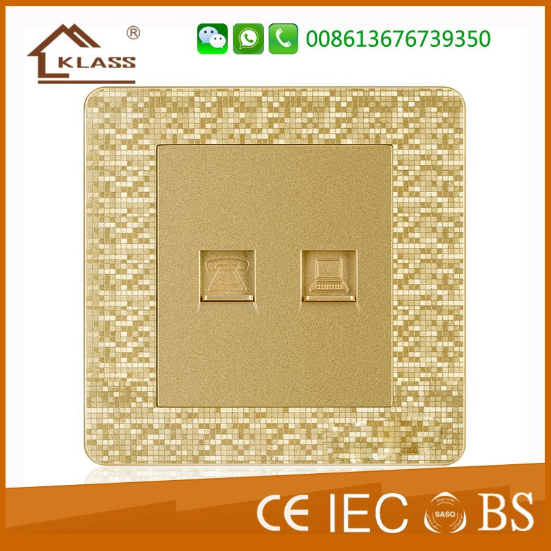 High Quality Double Gang Tel Socket with Ce, IEC, Saso Certificate