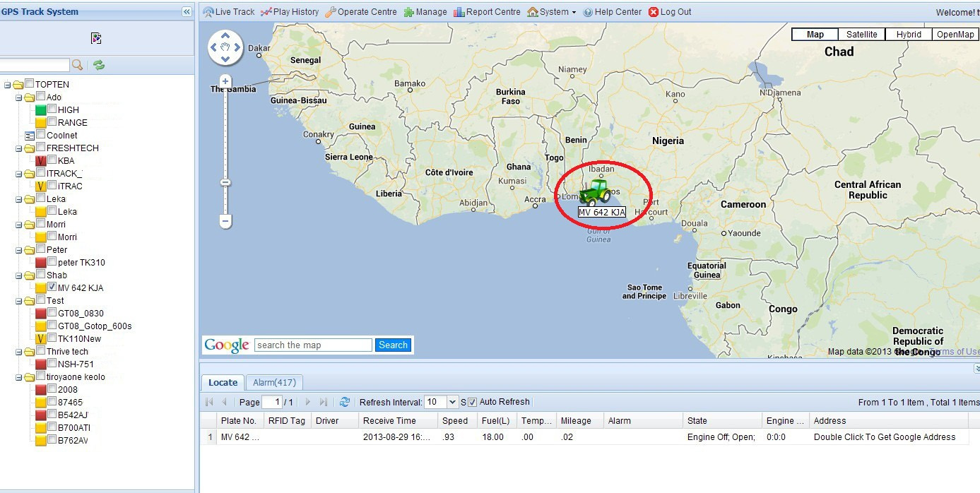 GPS Tracking System for Fleet Management (TS03-KW)