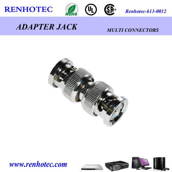 Double BNC Male Plug to Plug Adapter