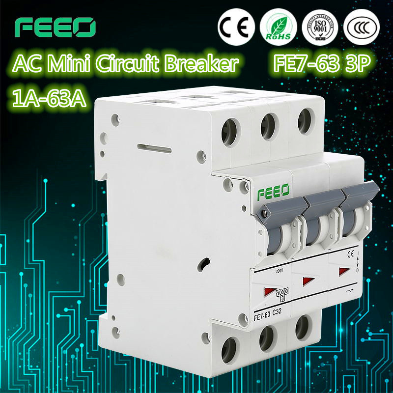 Feeo Ce 3p 20 AMP Miniature Circuit Breaker MCB