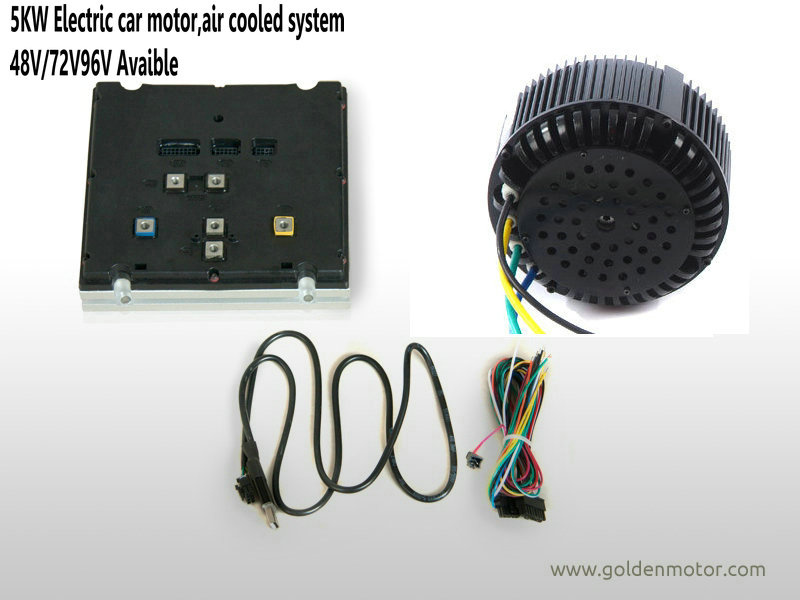 72V 5kw Electric Motorcycle Motor Drive Kit with Controller, Air Cooling