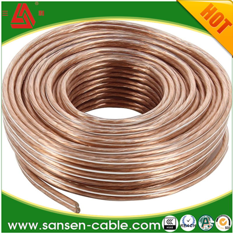 Foil Wrapped Oxygen Free Transparent Speaker Cable Wire for Amplifier & Loudspeaker
