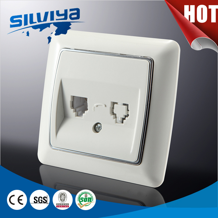 New Design! Double Telephone Electric Wall Socket with Ce Certificate