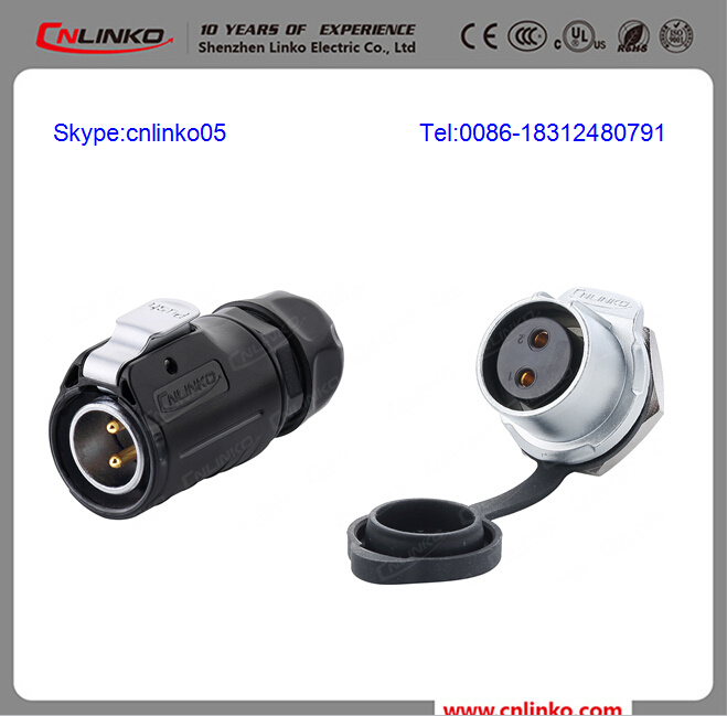 Waterproof IP65 2 Pin Panel Mount Connector