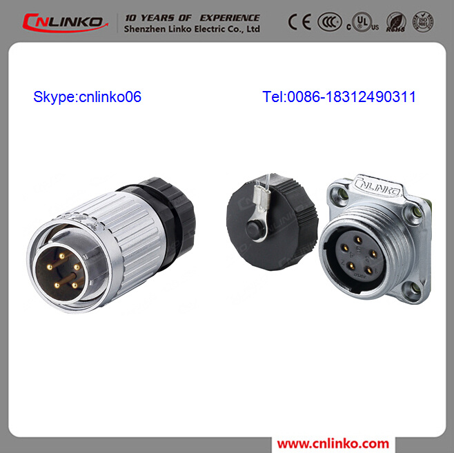 Quick Release 5 Pin Panel Male IP67 Waterproof Poe Connector