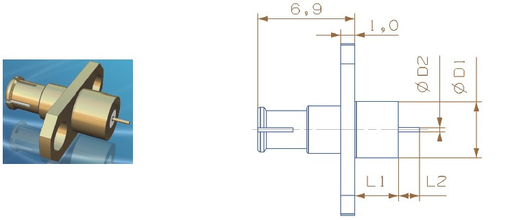 SMP Type Female 2 Hole Flange Mount Connector 02