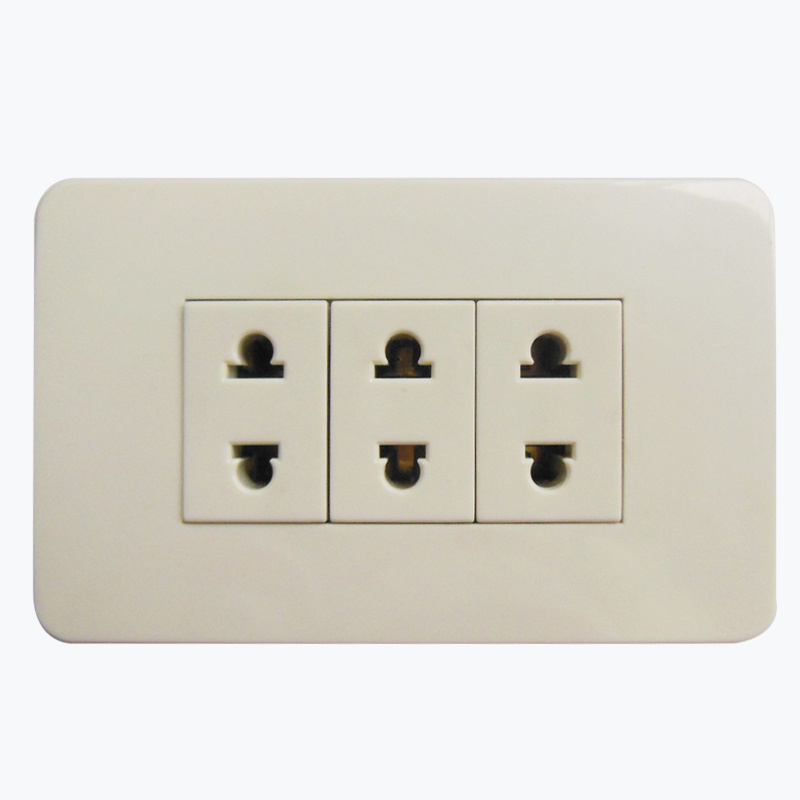 South American Three Gang Socket Wall Switches Wall Socket with Shutter