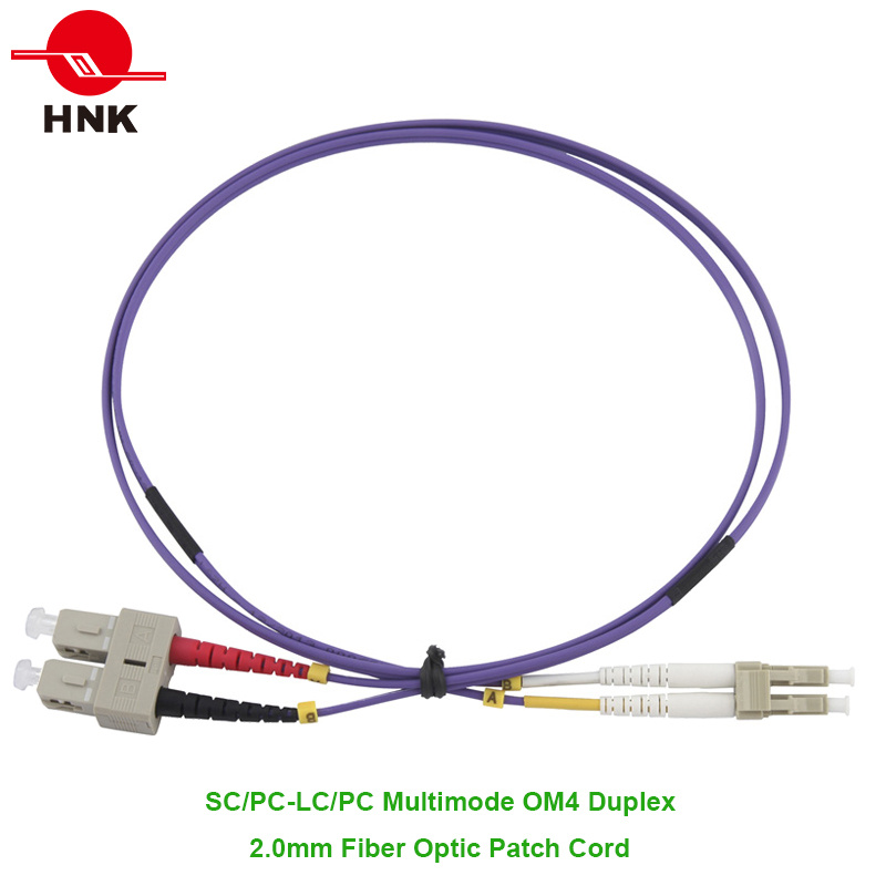 SC/PC-LC/PC 2.0mm Duplex Multimode 50 Om4 Fiber Optic Patch Cord