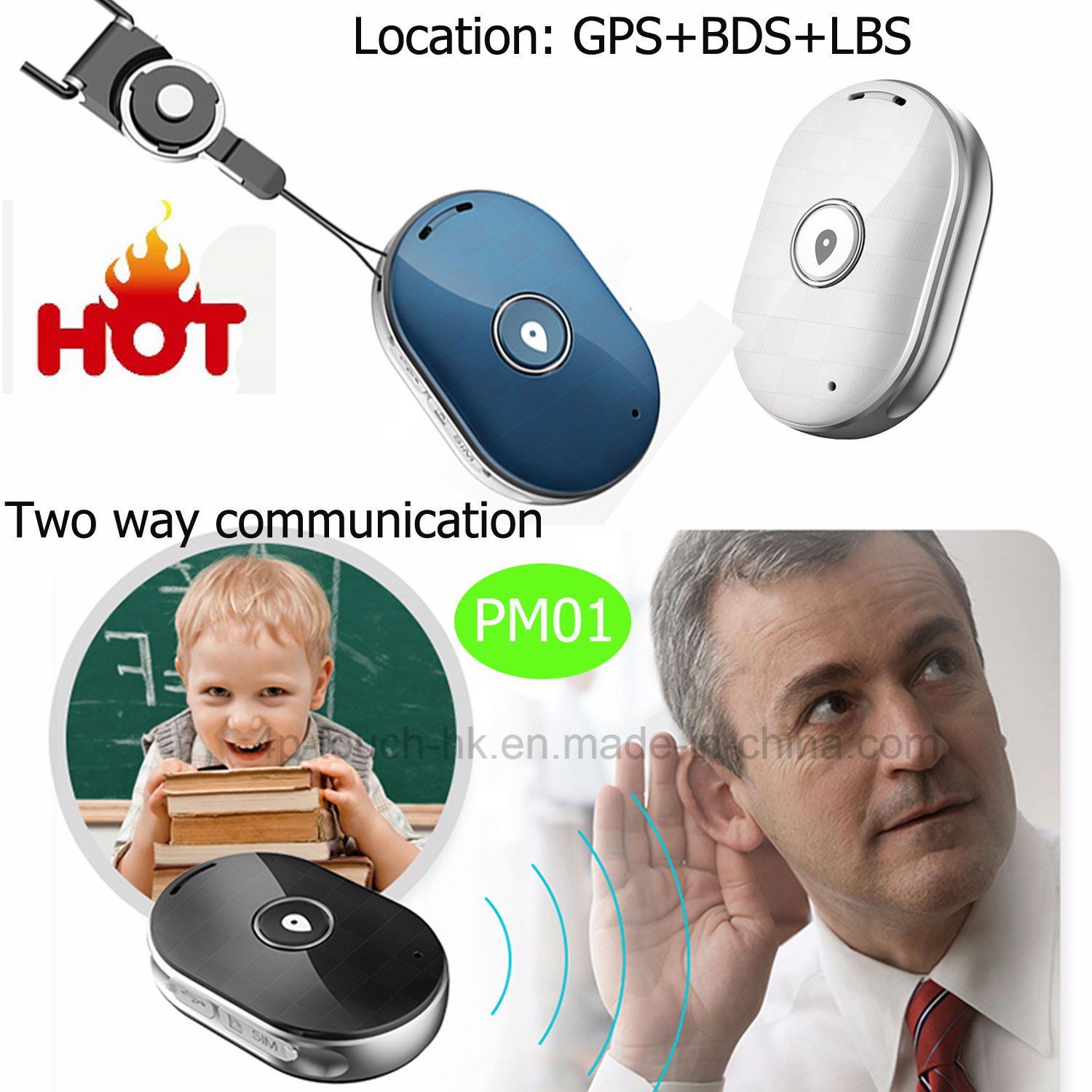 Newest Waterproof Mini GPS Tracker with GPS+Lbs+Agps Pm01