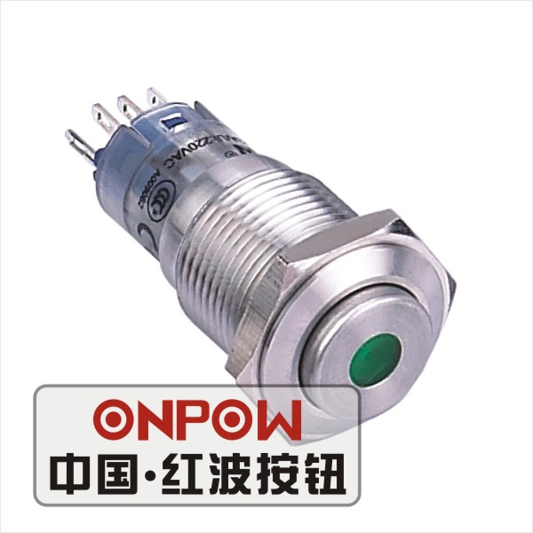 Onpow 16mm Push Button Switch (LAS2GQH-11D/R/12V/S, CE, CCC, RoHS, REECH)