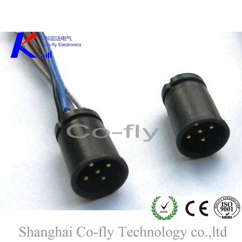 M12 Snap-in Straight Male Solder Plastic Housing Connector