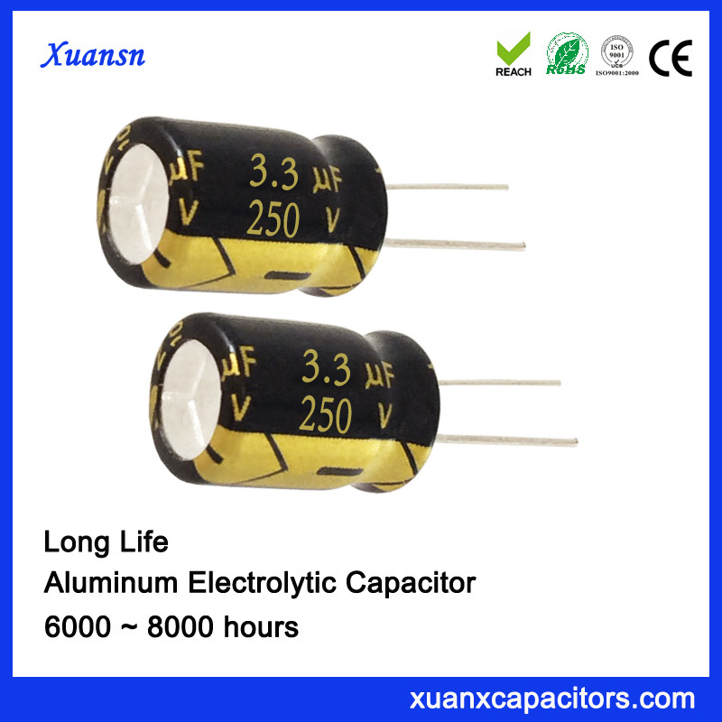 250V 3.3UF Long Life Radial Car Capacitor Electrolytic