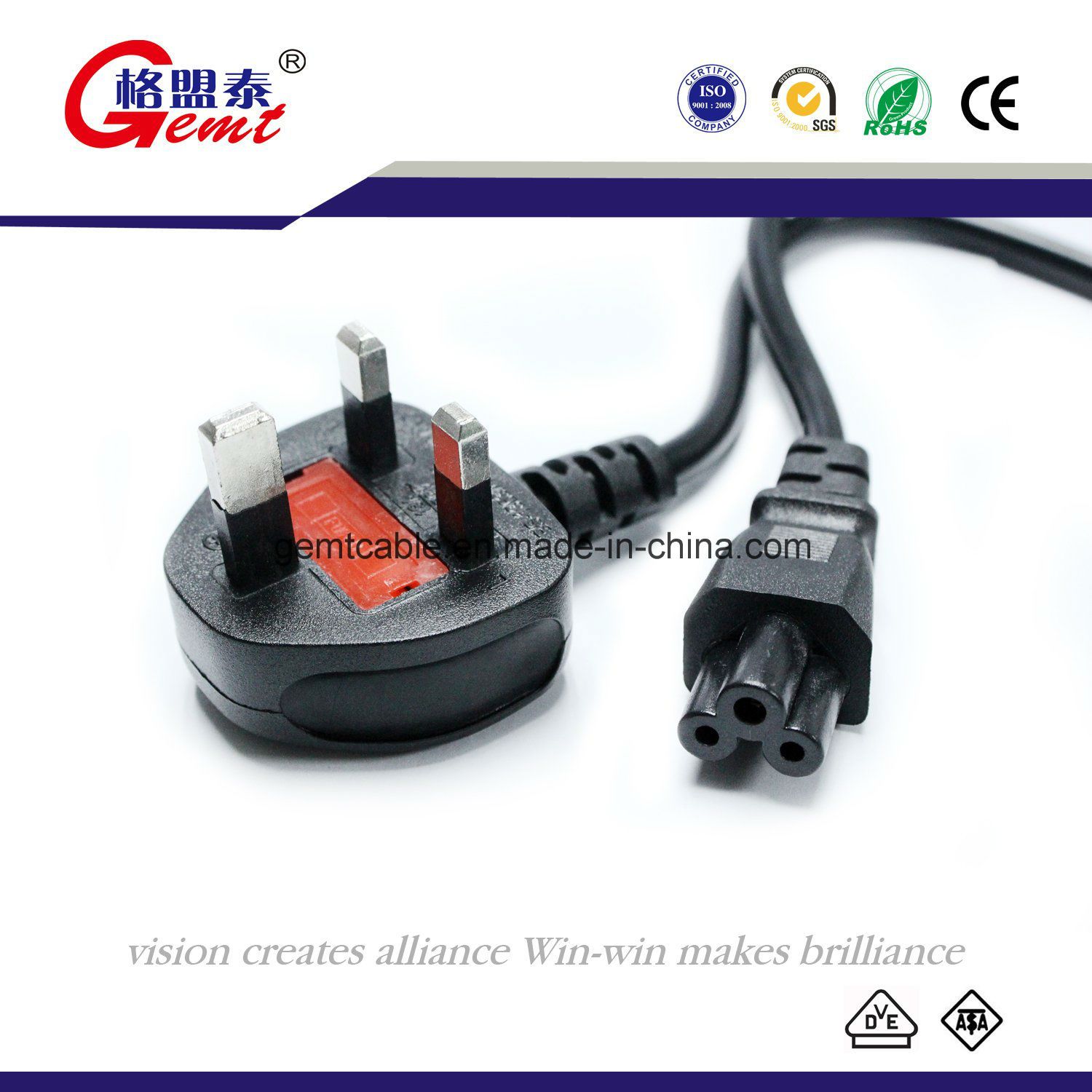 BS AC Power Cord UK Electrical Plug UK Standard 3 Pin Power Cord with Fuse