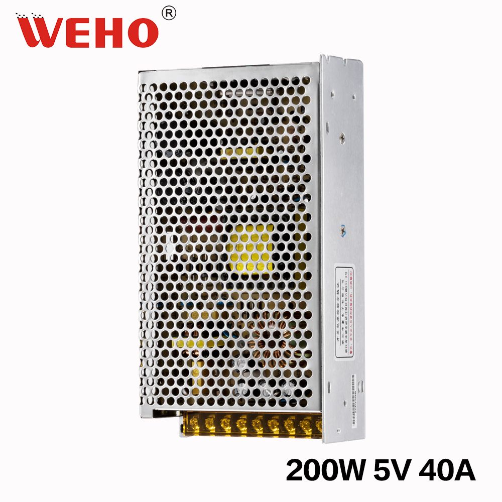 IP20 Single Output 200W 5V 40A Switching Power Supply