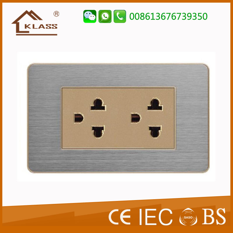 New Design Philippine Standard 2gang 6pin Wall Socket