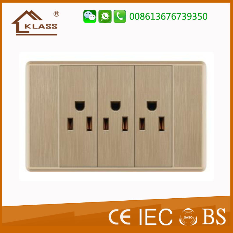 American Standard Universal Triple Receptacle 3 Pole Wall Socket