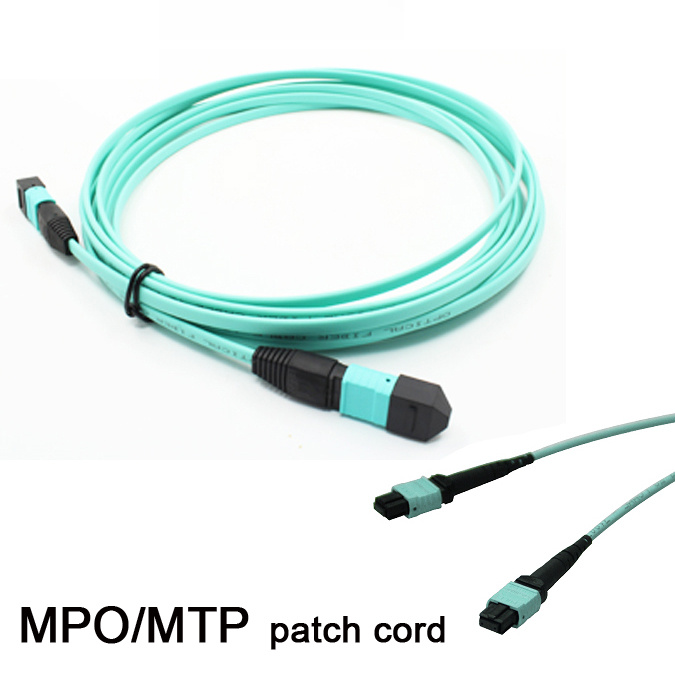 Low Insertion Loss 8/12/24 Core Multimode Om3 Om4 MPO Patch Cord
