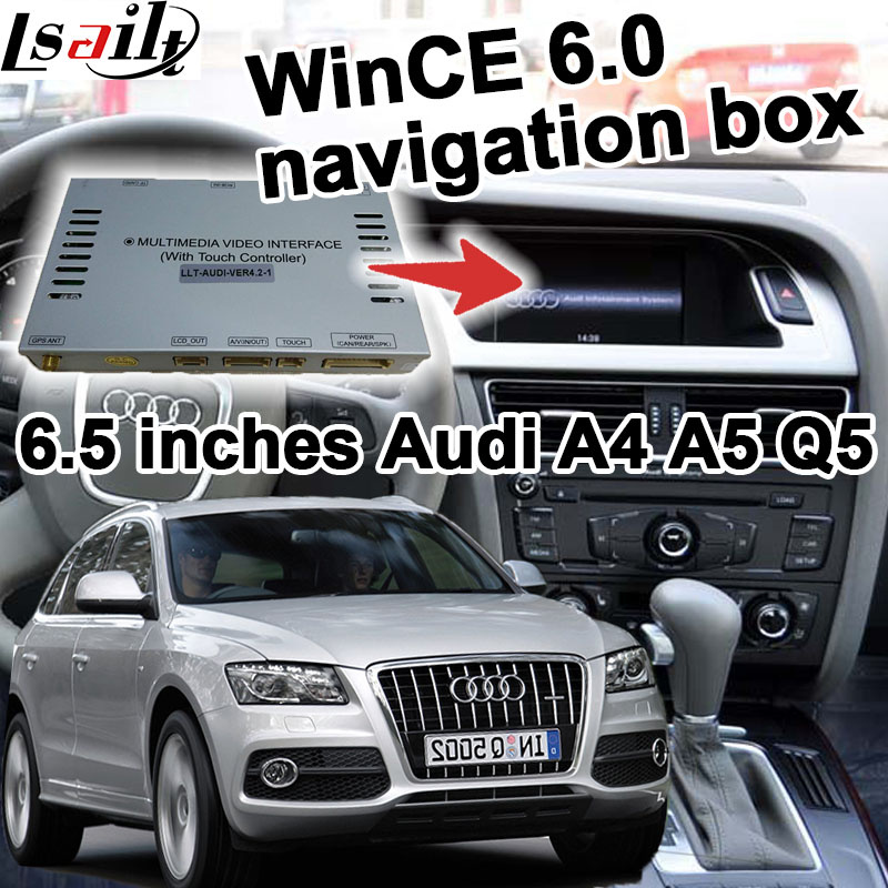 GPS Navigation Box Video Interface for Audi A4 A5 Q5 09-16 Model 6.5 Inch Win Ce 6.0