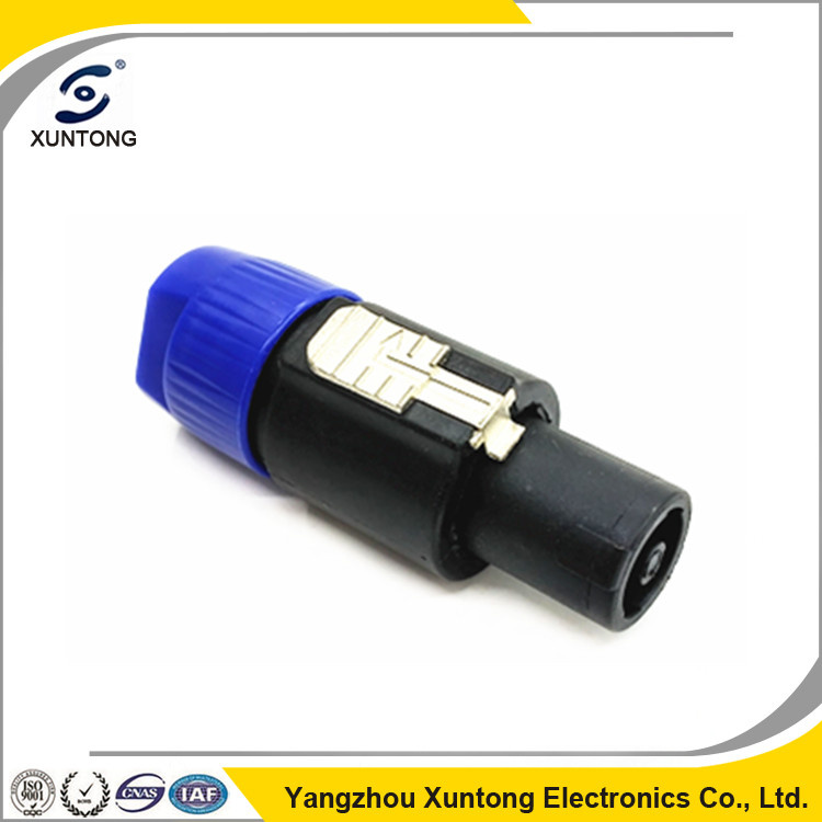 Blue Ring 4 Pole Speakon Plug Speaker Audio Cable Connector