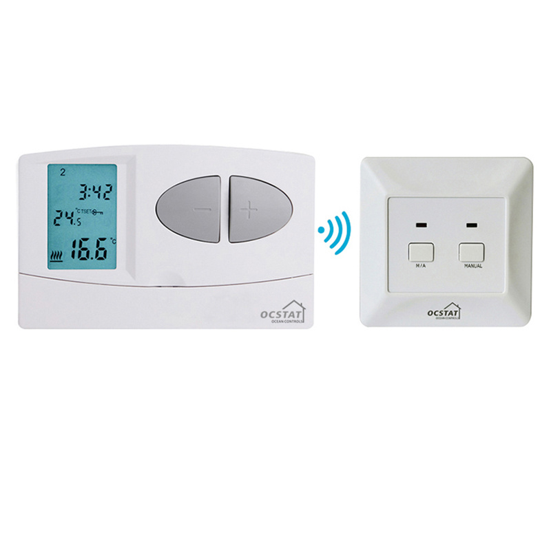 7 Day Programmable RF Wireless Boiler Room Digital Temperature Thermostat