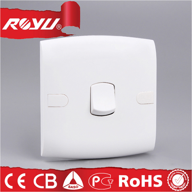 Electric Switch, White E Series One Gang One Way Electric Switch