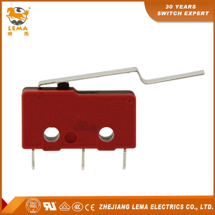 Lema Kw12-93 5A Long Bent Lever Welding Terminal Miniature Micro Switch