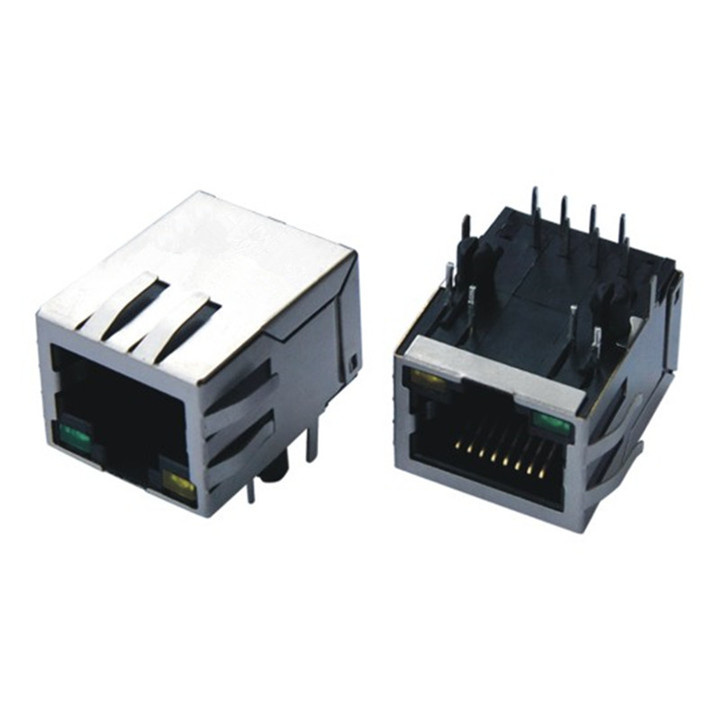 8 Pin Metal Shielded Cat5 RJ45 Female Connector