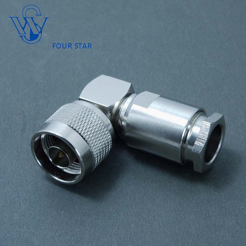 Male Plug Clamp Right Angle RF Coaxial N Connector for 8d-Fb Cable