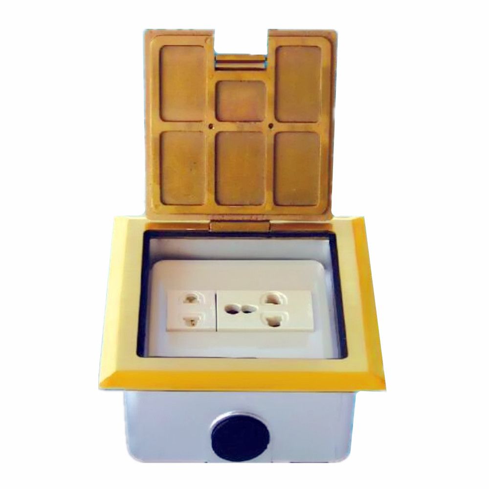 Quare Golden Copper Alloy Open Type Floor Socket